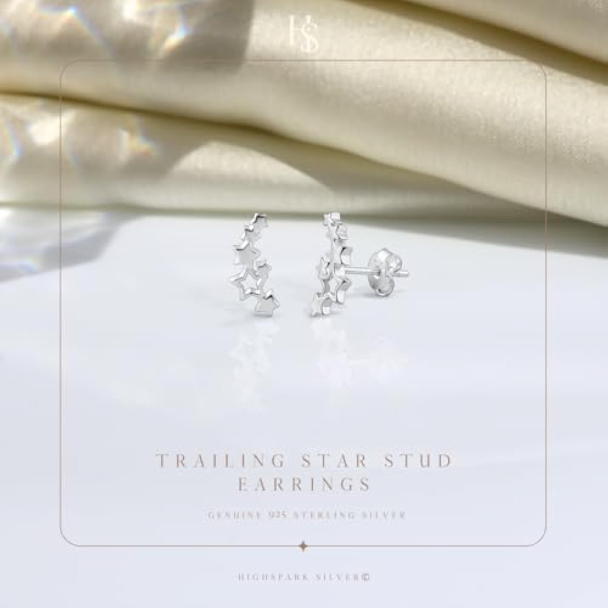 Women's 925 Sterling Silver Star Stud Earrings
